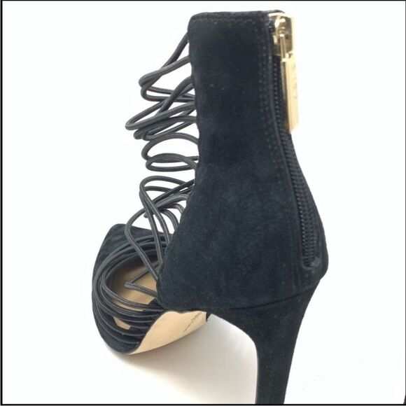 BCBGeneration Caliko Suede Back Zipper Strappy Cage Shoes - Picture 12 of 15